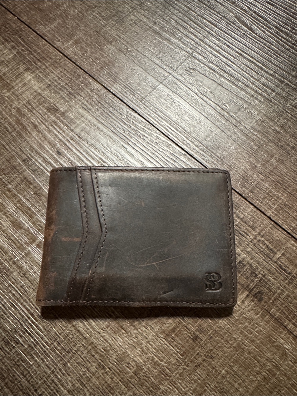 Slim Leather Bifold Card Holder Wallet - Dark Brown
